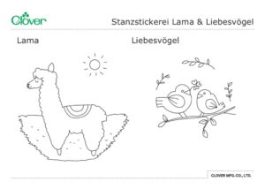 Punch Emboidery Llama _ Love birdss_template_deのサムネイル