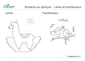 Punch Emboidery Llama _ Love birdss_template_frのサムネイル