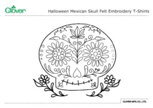 thumbnail of Halloween Mexican Skull Felt Embroidery T-Shirts